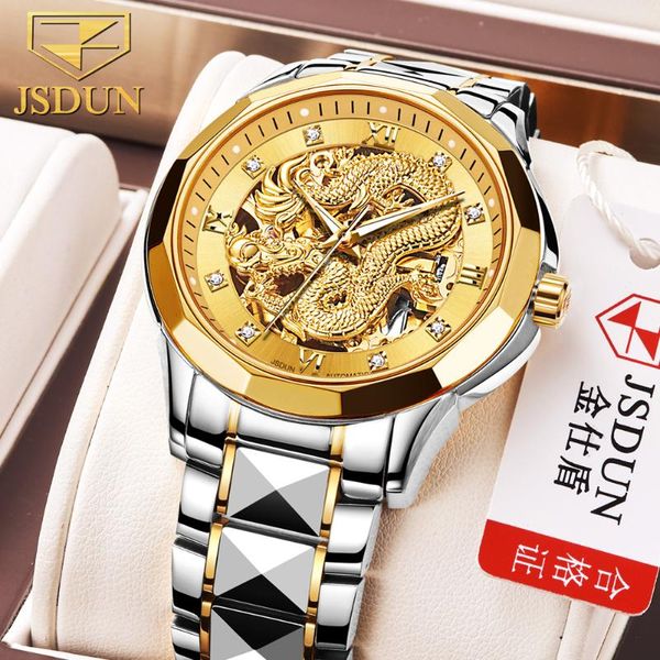 wristwatches jsdun men's gold hollow automatic watch luxury mechanical stainless steel waterproof relogio masculino 8840, Slivery;brown
wristwatches jsdun men's gold hollow automatic watch luxury mechanical stainless steel waterproof relogio masculino 8840, Slivery;brown