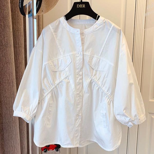 women's blouses & shirts casual folds drawstring cotton chic short-sleeve shirt solid color blue women white female 2021 summer blusa
women's blouses & shirts casual folds drawstring cotton chic short-sleeve shirt solid color blue women white female 2021 summer blusa
