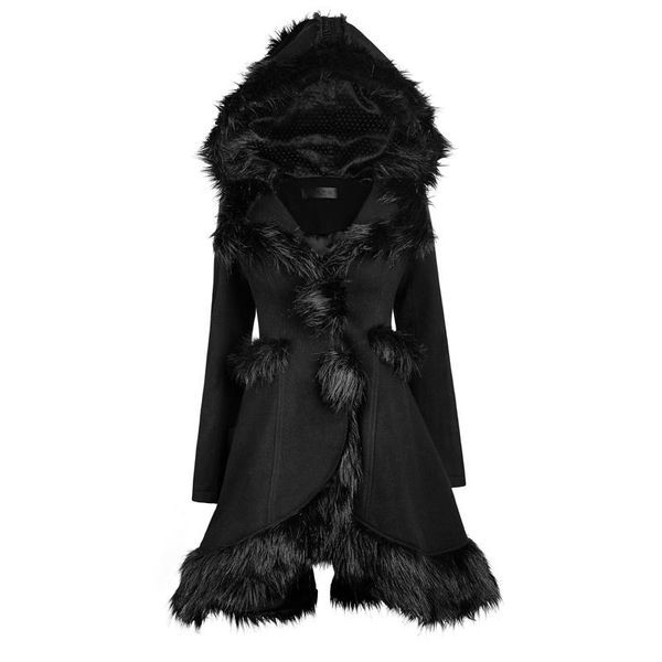 women's jackets punk rave gothic lolita women hooded fur coats steampunk fashionable black long sleeve warm outerwear coat, Black;brown
women's jackets punk rave gothic lolita women hooded fur coats steampunk fashionable black long sleeve warm outerwear coat, Black;brown