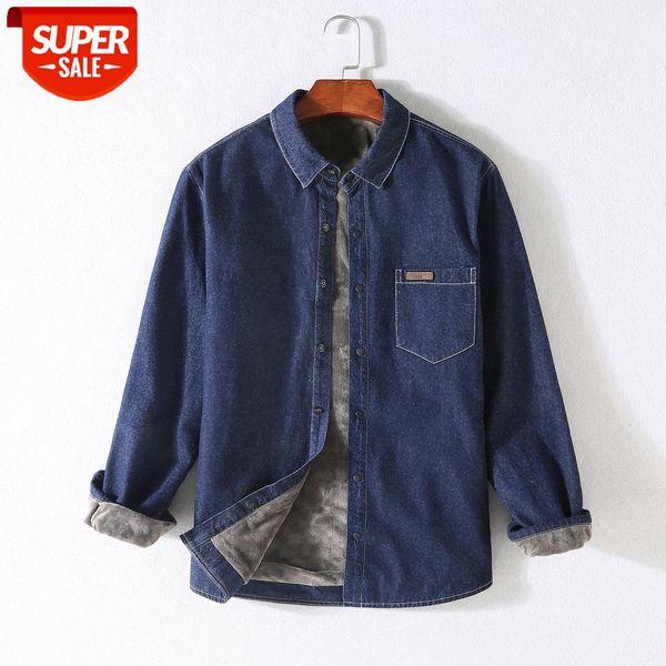 jm119 plus velvet thick denim shirt men's autumn and winter long-sleeved lapel dark blue warm #421t, White;black
jm119 plus velvet thick denim shirt men's autumn and winter long-sleeved lapel dark blue warm #421t, White;black