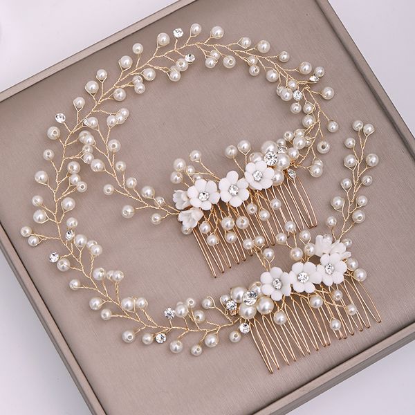 ailibride wedding flower hair accessories gold pearl hair comb tiara rhinestone bride headdress bridal hair jewelry accessoriesdio chan con, White;golden
ailibride wedding flower hair accessories gold pearl hair comb tiara rhinestone bride headdress bridal hair jewelry accessoriesdio chan con, White;golden