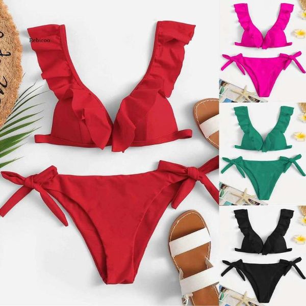 women's swimwear bikini brazilian summer ruffle women red white black push up pads swimsuit bandage two piece swim wear
women's swimwear bikini brazilian summer ruffle women red white black push up pads swimsuit bandage two piece swim wear