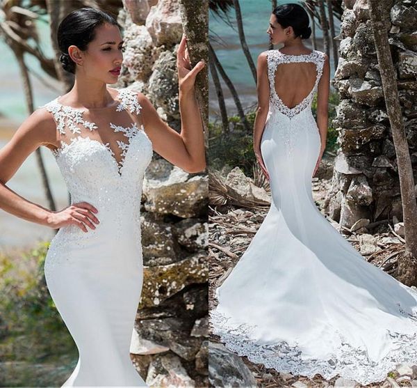 2021 new robe de mariee mermaid sleeveless lace appliqued illusion back boho wedding gown long train bride es cvkp, White
2021 new robe de mariee mermaid sleeveless lace appliqued illusion back boho wedding gown long train bride es cvkp, White