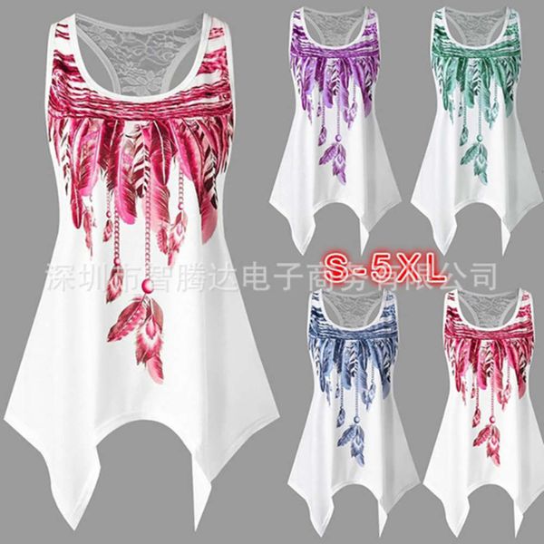 2020 new vt irregular feather print svels round neck t-shirt, Gray
2020 new vt irregular feather print svels round neck t-shirt, Gray