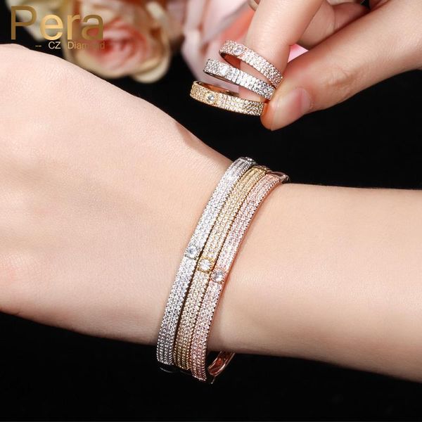 pera luxury bridal brilliant design jewelry big round cubic zirconia bangle and rings jewelry set for brides wedding gift z043, Silver
pera luxury bridal brilliant design jewelry big round cubic zirconia bangle and rings jewelry set for brides wedding gift z043, Silver