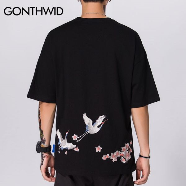 gonthwid harajuku embroidery cranes cherry blossoms flowers t-shirts men casual short sleeve tees hip hop streetwear tshirts 210225, White;black
gonthwid harajuku embroidery cranes cherry blossoms flowers t-shirts men casual short sleeve tees hip hop streetwear tshirts 210225, White;black