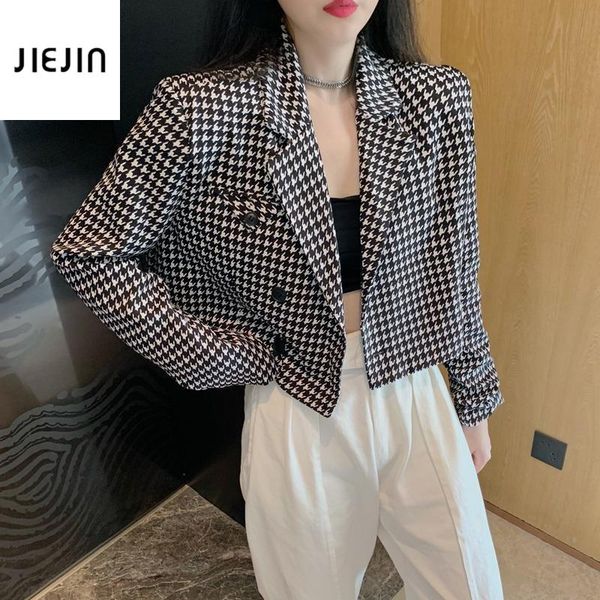 women's suits & blazers fashion retro houndstooth women crop loose double-breasted korean style elegant chic autumn blazer jacket ol co, White;black
women's suits & blazers fashion retro houndstooth women crop loose double-breasted korean style elegant chic autumn blazer jacket ol co, White;black
