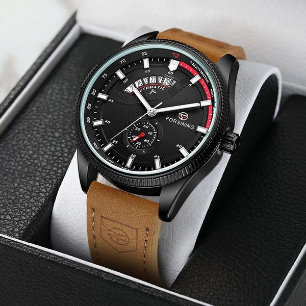 wristwatches forsining fashion casual men's watches leather band mechanical multifunction for man watch calendar,stop, Slivery;brown
wristwatches forsining fashion casual men's watches leather band mechanical multifunction for man watch calendar,stop, Slivery;brown