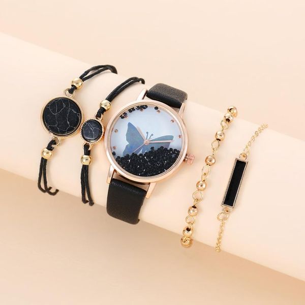 wristwatches black butterfly diamond dial watches women ladies crystal bracelet quartz wrist watch 5 pcs set relogio feminino, Slivery;brown
wristwatches black butterfly diamond dial watches women ladies crystal bracelet quartz wrist watch 5 pcs set relogio feminino, Slivery;brown