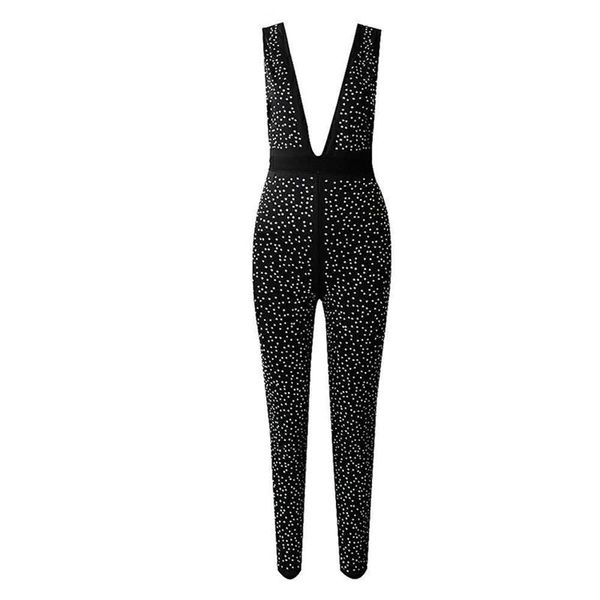women's jumpsuits & rompers high street fashion runway 2021 designer jumpsuit deep v diamonds beaded, Black;white
women's jumpsuits & rompers high street fashion runway 2021 designer jumpsuit deep v diamonds beaded, Black;white