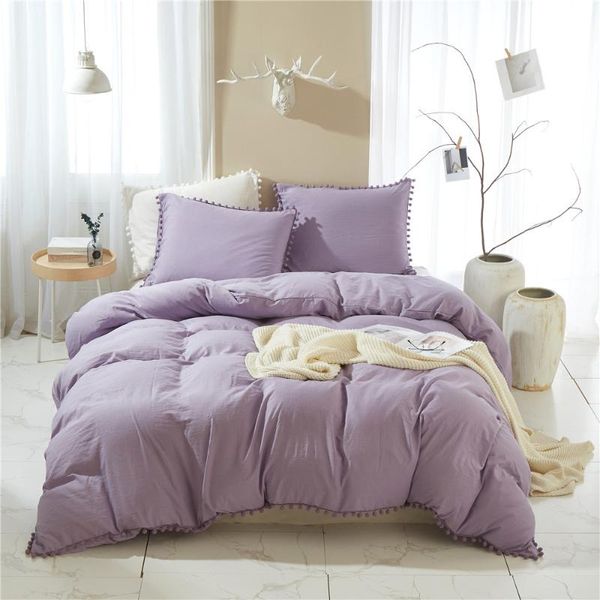 bedding sets advanced pure lilac color 3pcs quilt cover with little ball design pillow case single twin king fashion style breathable oceani
bedding sets advanced pure lilac color 3pcs quilt cover with little ball design pillow case single twin king fashion style breathable oceani