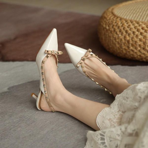 dress shoes slingback summer high heels all-match women pumps decoration rivets pointed shallow mouth zapatos de vestir mujer, Black
dress shoes slingback summer high heels all-match women pumps decoration rivets pointed shallow mouth zapatos de vestir mujer, Black