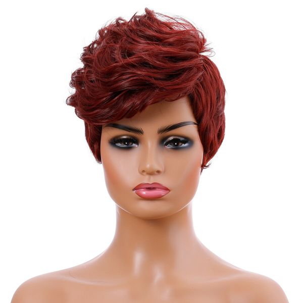 womens red wine short curly hair wigs fashion for daily party cosplay full wig, Black
womens red wine short curly hair wigs fashion for daily party cosplay full wig, Black