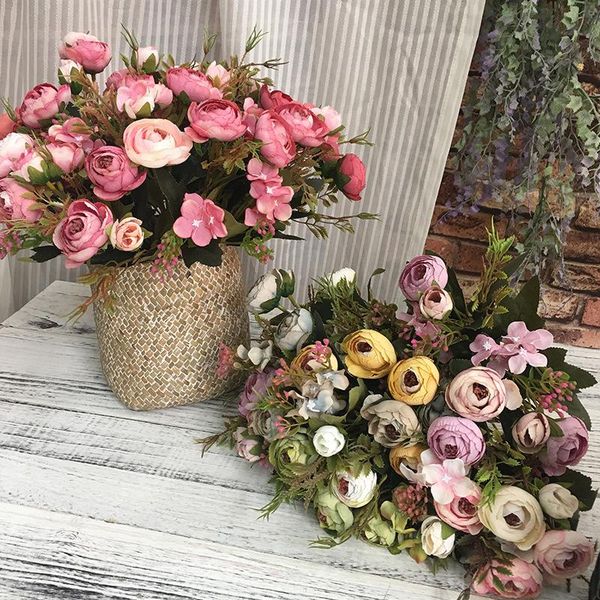 decorative flowers & wreaths artificial retro silk rose bouquet hydrangea peony vintage bride holding fake plants home wedding decoration ac
decorative flowers & wreaths artificial retro silk rose bouquet hydrangea peony vintage bride holding fake plants home wedding decoration ac