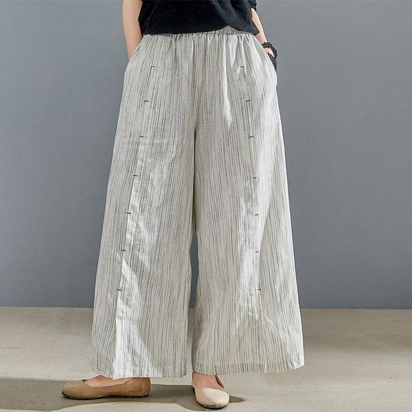 women's pants & capris 4 colors trendy long loose yarn dyed women cotton linen trousers, dense vertcal stripes female ol wide l, Black;white
women's pants & capris 4 colors trendy long loose yarn dyed women cotton linen trousers, dense vertcal stripes female ol wide l, Black;white