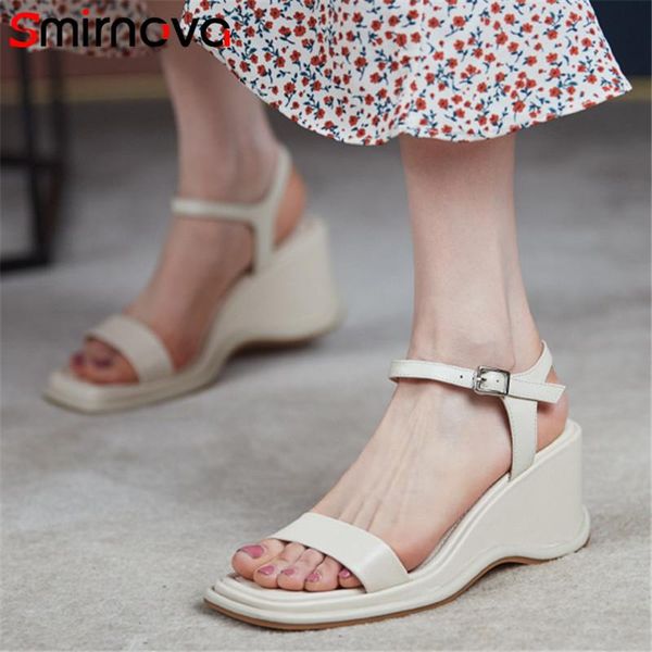 sandals smirnova 2021 arrive women genuine leather shoes buckle simple solid colors summer casual wedges woman, Black
sandals smirnova 2021 arrive women genuine leather shoes buckle simple solid colors summer casual wedges woman, Black