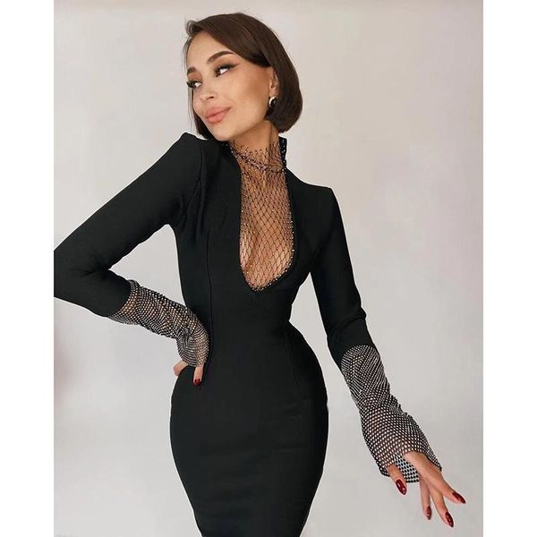 casual dresses 2021 mesh patchwork hollow out black diamonds bodycon women party nightclub vestido feminino robe hd8443, Black;gray
casual dresses 2021 mesh patchwork hollow out black diamonds bodycon women party nightclub vestido feminino robe hd8443, Black;gray