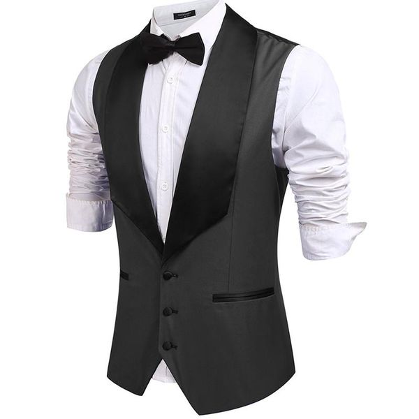 men's vests men's one-piece lapel suit vest business casual jacket wedding man, Black;white
men's vests men's one-piece lapel suit vest business casual jacket wedding man, Black;white