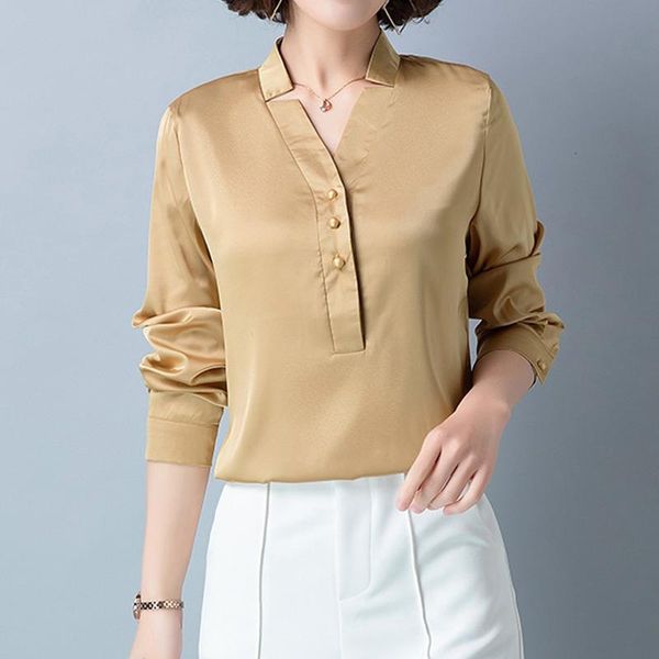 women's blouses & shirts spring autumn women office work female elegant silk satin long sleeve button lady party blouse, White
women's blouses & shirts spring autumn women office work female elegant silk satin long sleeve button lady party blouse, White