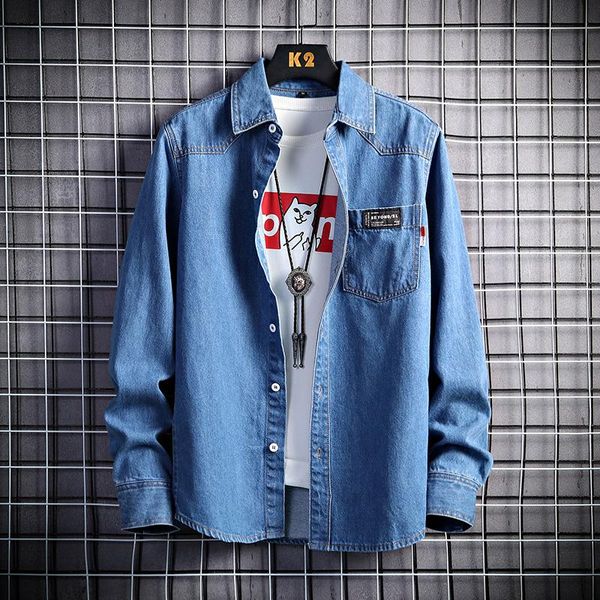 men's casual shirts 100% cotton denim shirt classic all-match fashion long-sleeved autumn retro jean jacket male brand, White;black
men's casual shirts 100% cotton denim shirt classic all-match fashion long-sleeved autumn retro jean jacket male brand, White;black