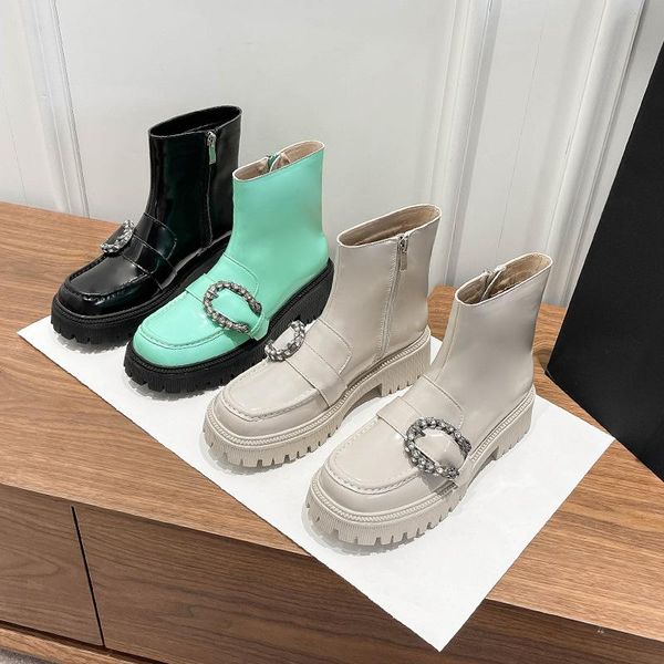 boots bacchus buckle short women's autumn winter thick-soled british style woman bright patent leather shoes, Black
boots bacchus buckle short women's autumn winter thick-soled british style woman bright patent leather shoes, Black