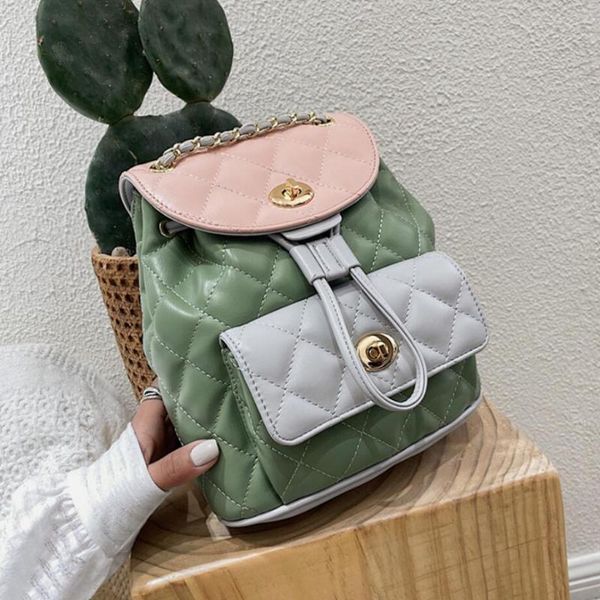 backpack style school backpacks 2021 high-quality pu leather women's designer chain shoulder bag high capacity travel books rucksack
backpack style school backpacks 2021 high-quality pu leather women's designer chain shoulder bag high capacity travel books rucksack