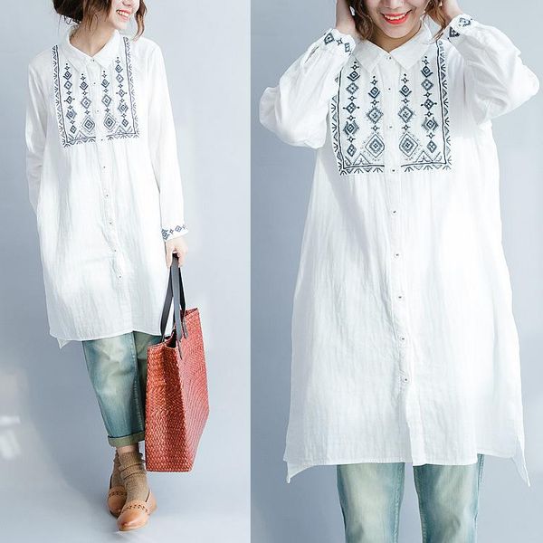 women's blouses & shirts 2021woman vintage embroidered mexican ethnic 100% cotton long sleeve blouse white blusas femininas2021
women's blouses & shirts 2021woman vintage embroidered mexican ethnic 100% cotton long sleeve blouse white blusas femininas2021