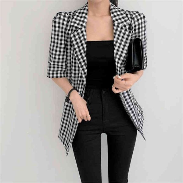 women's suits & blazers hzirip vintage plaid suit blazer jacket loose elegant summer fashion office lady short sleeve women coat ddue, White;black
women's suits & blazers hzirip vintage plaid suit blazer jacket loose elegant summer fashion office lady short sleeve women coat ddue, White;black
