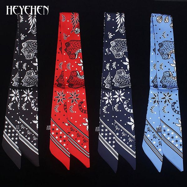 scarves little leopad print design skinny small bag twill silk scarf women fashion ribbon head hair handle, Blue;gray
scarves little leopad print design skinny small bag twill silk scarf women fashion ribbon head hair handle, Blue;gray