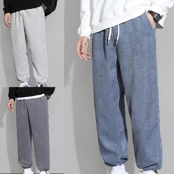 men's pants loose men solid color elastic waist drawstring ankle banded jogging oversize trousers warm korean streetwear, Black
men's pants loose men solid color elastic waist drawstring ankle banded jogging oversize trousers warm korean streetwear, Black