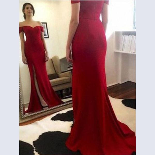 party dresses elegant evening for women off the shoulder v neckline side slit plus size red prom, White;black
party dresses elegant evening for women off the shoulder v neckline side slit plus size red prom, White;black
