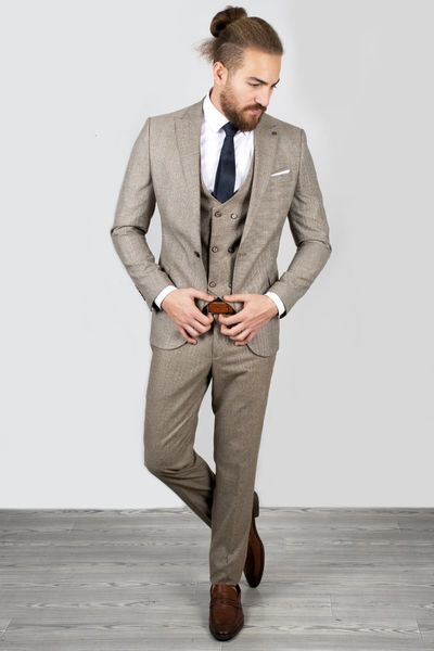 Beige Luxury Men 's Suit Tuxedo Square Pattern Tight-fitting Mould Italian Style Daily Groom Business (blazer Pants Vest) Pjpx, White;black
Beige Luxury Men 's Suit Tuxedo Square Pattern Tight-fitting Mould Italian Style Daily Groom Business (blazer Pants Vest) Pjpx, White;black