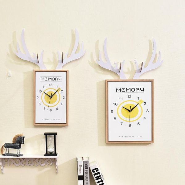 wall clocks nordic rectangle clock with antlers decoration creative modern art solid wood frame digital living room home decor
wall clocks nordic rectangle clock with antlers decoration creative modern art solid wood frame digital living room home decor
