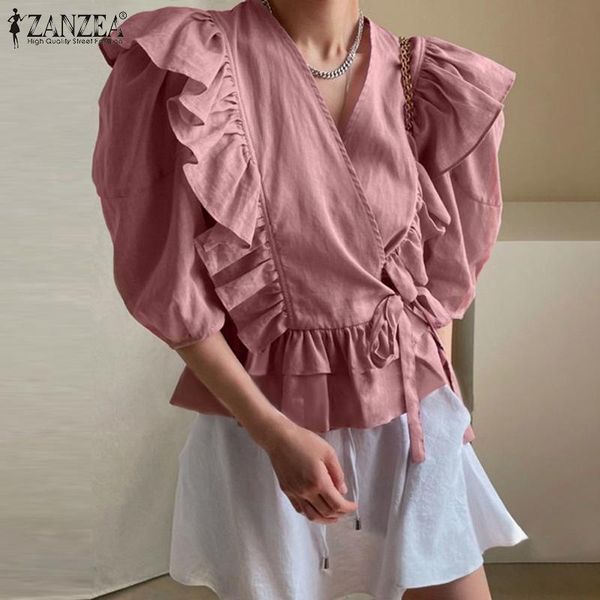 women's blouses & shirts oversized chemise women flounce work ol zanzea 2021 stylish summer ruffle solid blusas v neck casual lace up, White
women's blouses & shirts oversized chemise women flounce work ol zanzea 2021 stylish summer ruffle solid blusas v neck casual lace up, White