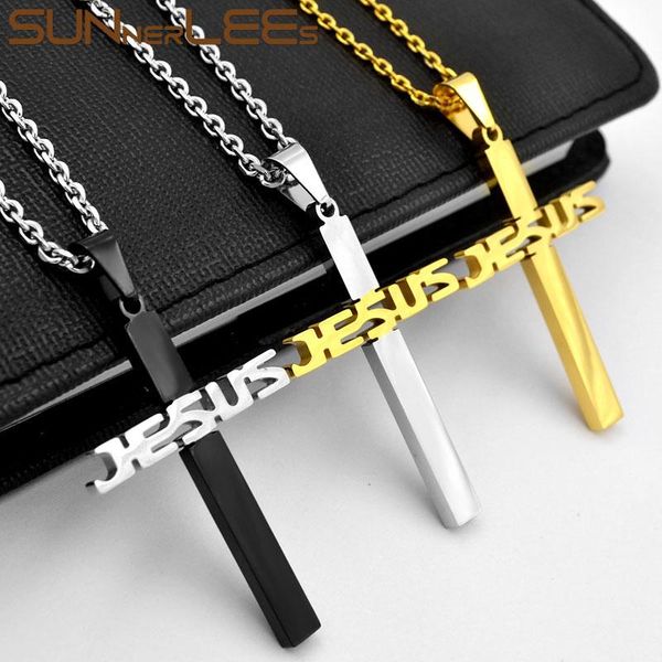 pendant necklaces sunnerlees stainless steel jesus christ cross necklace rolo link chain silver color gold plated men women gift sp264
pendant necklaces sunnerlees stainless steel jesus christ cross necklace rolo link chain silver color gold plated men women gift sp264