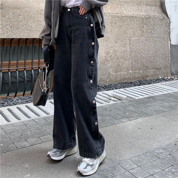 women's jeans 2021 spring casual streetwear trendy zipper pocket ins women high waist straight button design loose ulzzang black denim, Blue
women's jeans 2021 spring casual streetwear trendy zipper pocket ins women high waist straight button design loose ulzzang black denim, Blue
