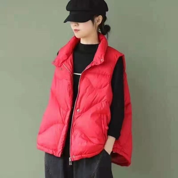 vests pinghu down et vt women's korean version 2021 autumn winter stand collar simple coil buckle loose vt warm coat, Black;white
vests pinghu down et vt women's korean version 2021 autumn winter stand collar simple coil buckle loose vt warm coat, Black;white