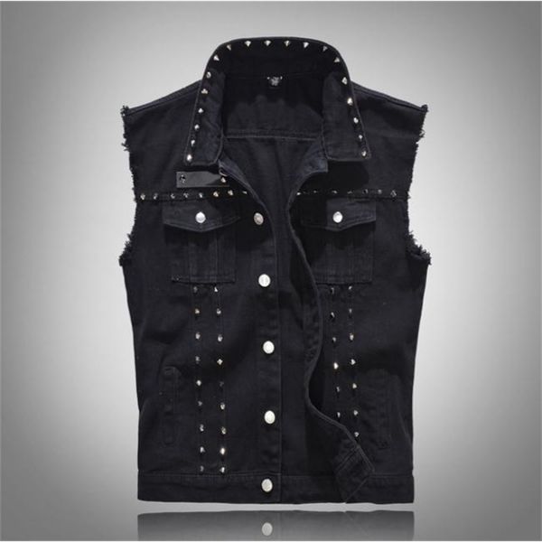 men's vests punk rivets mens slim fit wiastcoats large size casual black turn down collar seeveless jackets male streetwear vest j, Black;white
men's vests punk rivets mens slim fit wiastcoats large size casual black turn down collar seeveless jackets male streetwear vest j, Black;white
