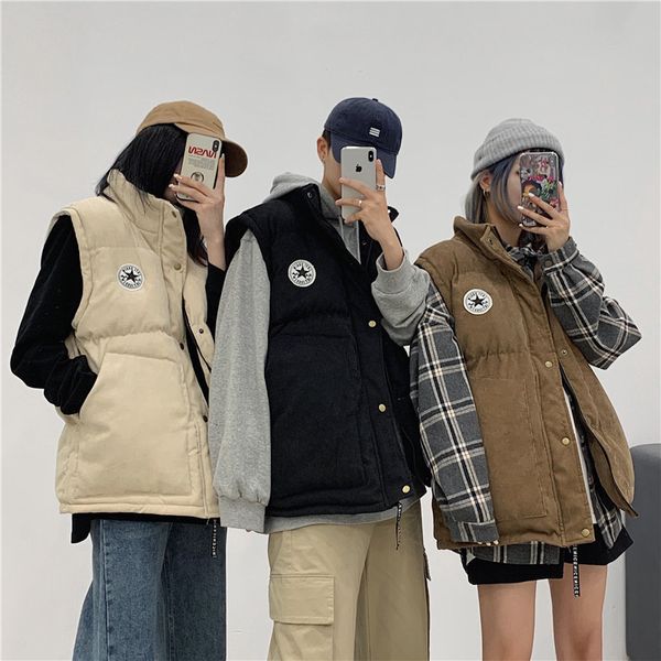 2019 winter new men's corduroy cotton vest couple loose warm thick casual jacket, Black
2019 winter new men's corduroy cotton vest couple loose warm thick casual jacket, Black