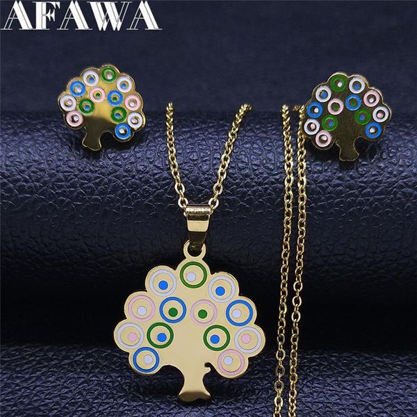 earrings & necklace cut tree of life enamel stainless steel necklaces sets gold color jewelry kid set collier enfant fille s9504s01, Silver
earrings & necklace cut tree of life enamel stainless steel necklaces sets gold color jewelry kid set collier enfant fille s9504s01, Silver