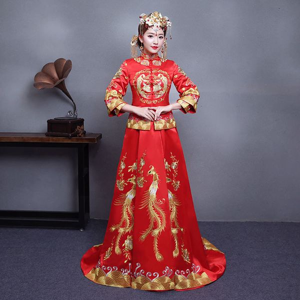 red style fabric official queen phoenix cheongsam bridal costume chinese tradition tang qipao suit 2uvc, Blue;red
red style fabric official queen phoenix cheongsam bridal costume chinese tradition tang qipao suit 2uvc, Blue;red