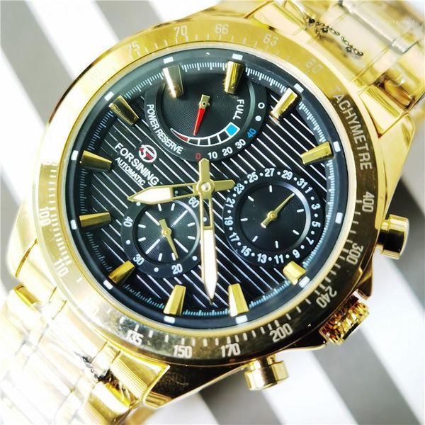 forsining golden stainless steel power reserve mechanical designer wrist watches relogio clock wristwatches, Slivery;brown
forsining golden stainless steel power reserve mechanical designer wrist watches relogio clock wristwatches, Slivery;brown