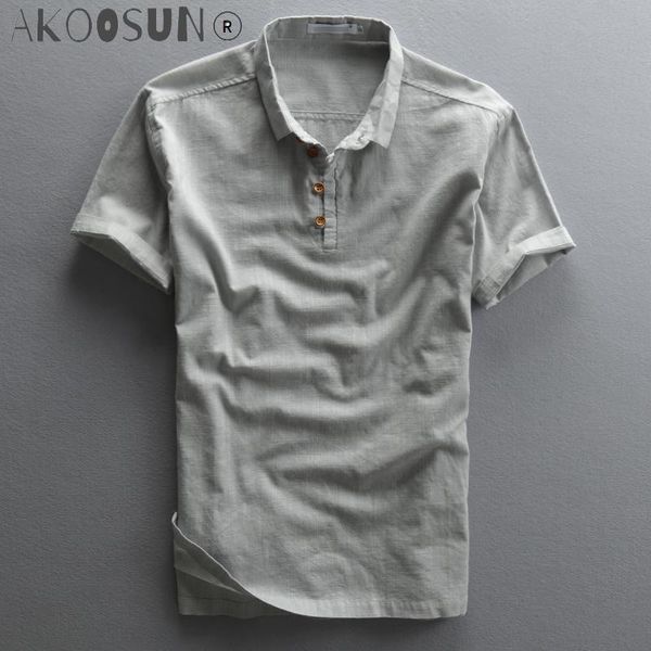 men's casual shirts summer mens linen short-sleeved dress shirt cotton thin retro breathable men half-sleeve male tide slim clothing, White;black
men's casual shirts summer mens linen short-sleeved dress shirt cotton thin retro breathable men half-sleeve male tide slim clothing, White;black