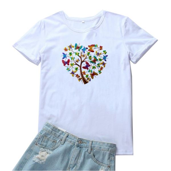 women's t-shirt butterflies make up a heart women tee o-neck short sleeve camiseta mujer aesthetic graphic t shirt harajuku clothes, White
women's t-shirt butterflies make up a heart women tee o-neck short sleeve camiseta mujer aesthetic graphic t shirt harajuku clothes, White