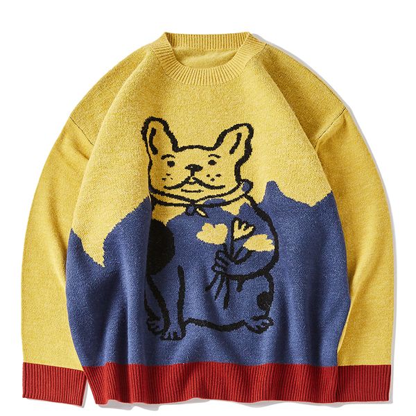 2021 funny bulldog pattern men sweater hip hop pullover harajuku oversize streetwear autumn new o-neck man women sweaters j3g3, White;black
2021 funny bulldog pattern men sweater hip hop pullover harajuku oversize streetwear autumn new o-neck man women sweaters j3g3, White;black