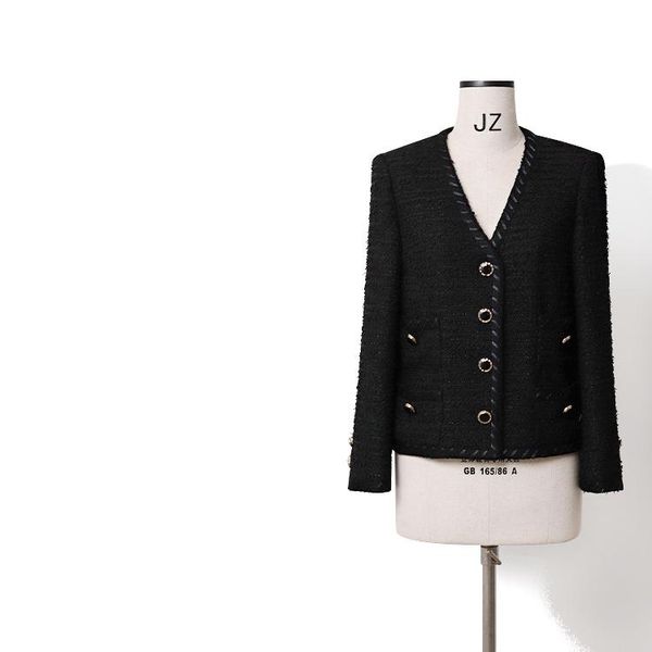 women's jackets 2021 autumn winter womens black tweed jacket luxury designer single breasted v-neck elegant outerwear coat, Black;brown
women's jackets 2021 autumn winter womens black tweed jacket luxury designer single breasted v-neck elegant outerwear coat, Black;brown