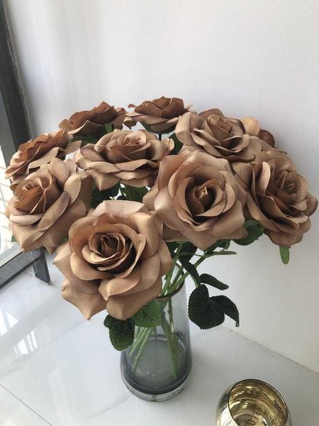 decorative flowers & wreaths 10pcs toffee artificial silk rose with stems for wedding bouquets centerpiece home decor
decorative flowers & wreaths 10pcs toffee artificial silk rose with stems for wedding bouquets centerpiece home decor