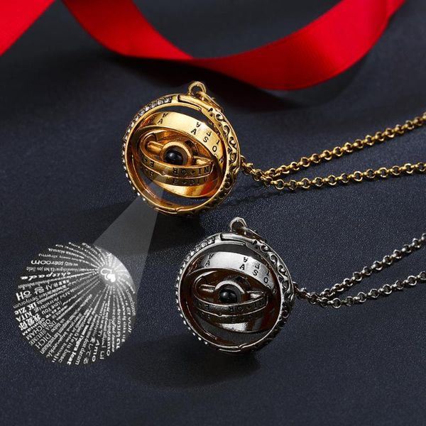 pendant necklaces openable astronomical ball necklace 100 language i love you projection choker men women valentine's day gifts, Silver
pendant necklaces openable astronomical ball necklace 100 language i love you projection choker men women valentine's day gifts, Silver