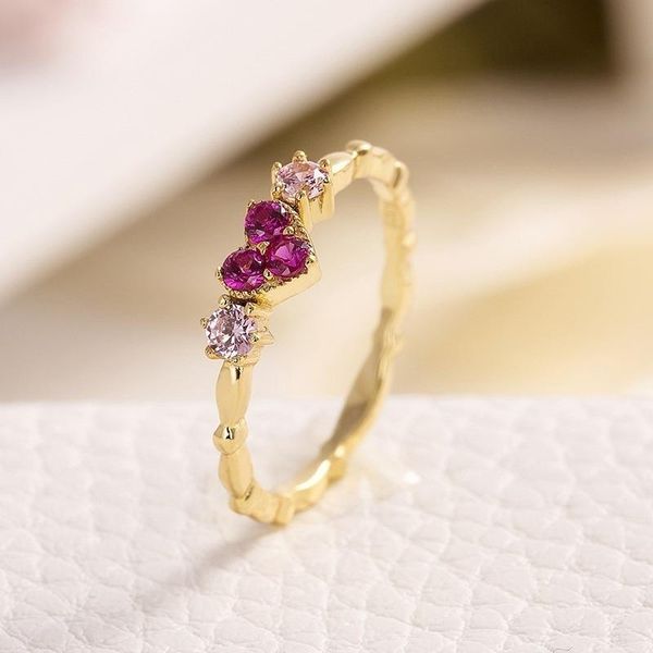 wedding rings trendy simple golden inifinite heart shaped love engagement for women romantic gadget pinky girl, Slivery;golden