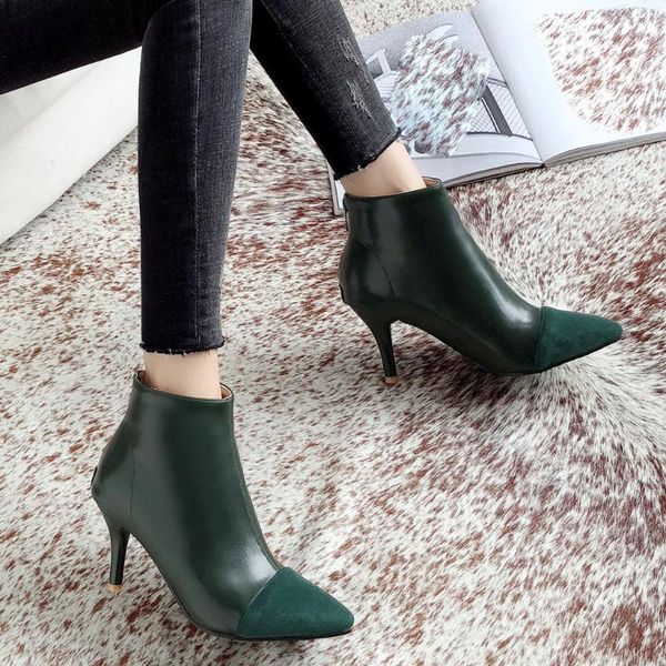 boots stitching women fashion back zipper bare autumn winter ladies pointed stiletto shoes woman botines mujer nice, Black
boots stitching women fashion back zipper bare autumn winter ladies pointed stiletto shoes woman botines mujer nice, Black